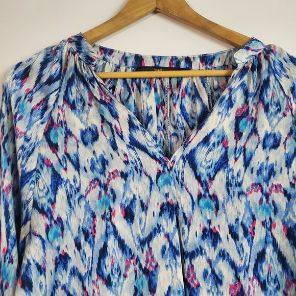 Hazel Hazel Hazel Top Medium Blue Abstract Ikat Boho Maximalist Popover Artsy - Picture 2 of 12